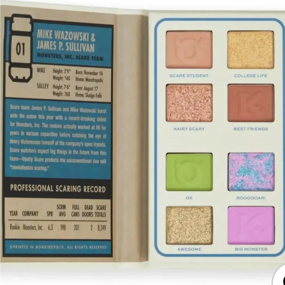 Revolution Beauty X Monsters‎ University Mike & Sulley Scare Card  Palette